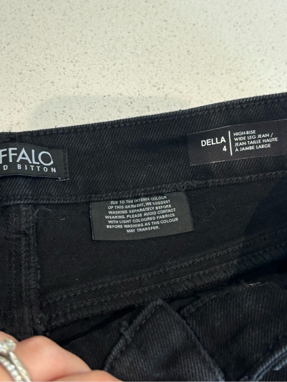 Buffalo Women's High Rise Wide Leg Jean - Della - Black - Picture 3 of 4